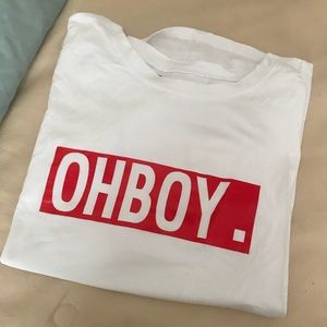 Oh boy white T shirt